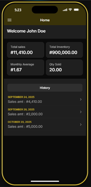 dashboard screenshot of glide app project